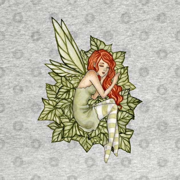 Sleepy Ivy Fairy by AmyBrownArt